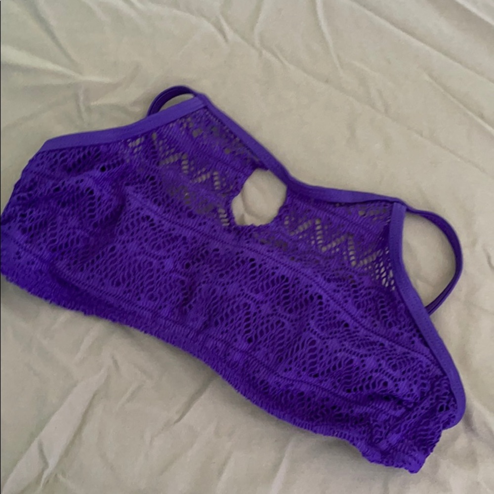 Purple Net/Mesh Bathing Suit Top